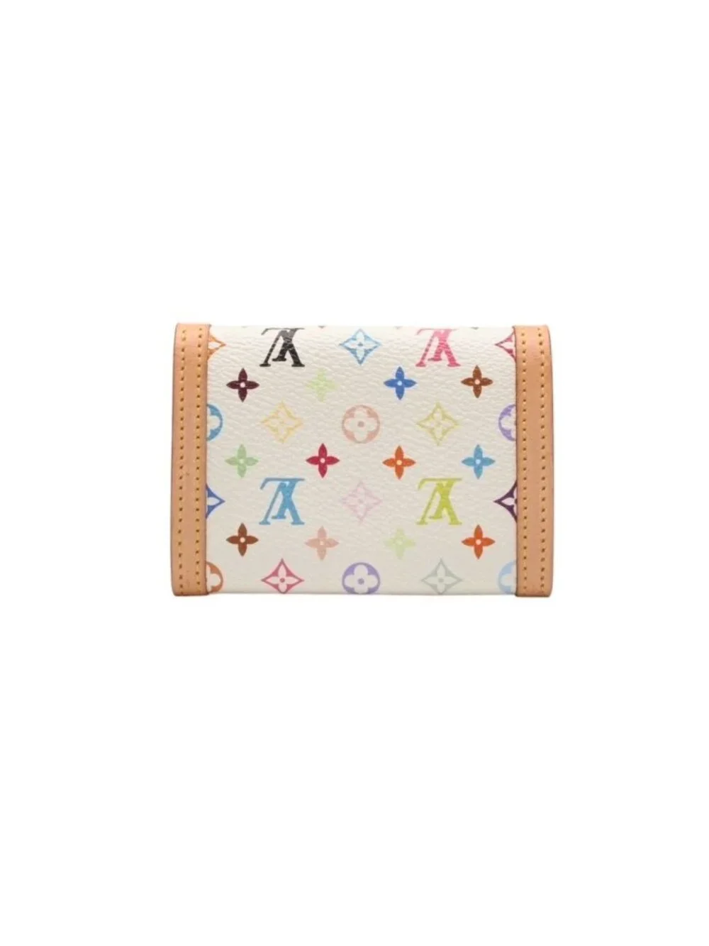 Louis Vuitton Porte Monnaie Plastic Coin Purse Monogram Multicolor White